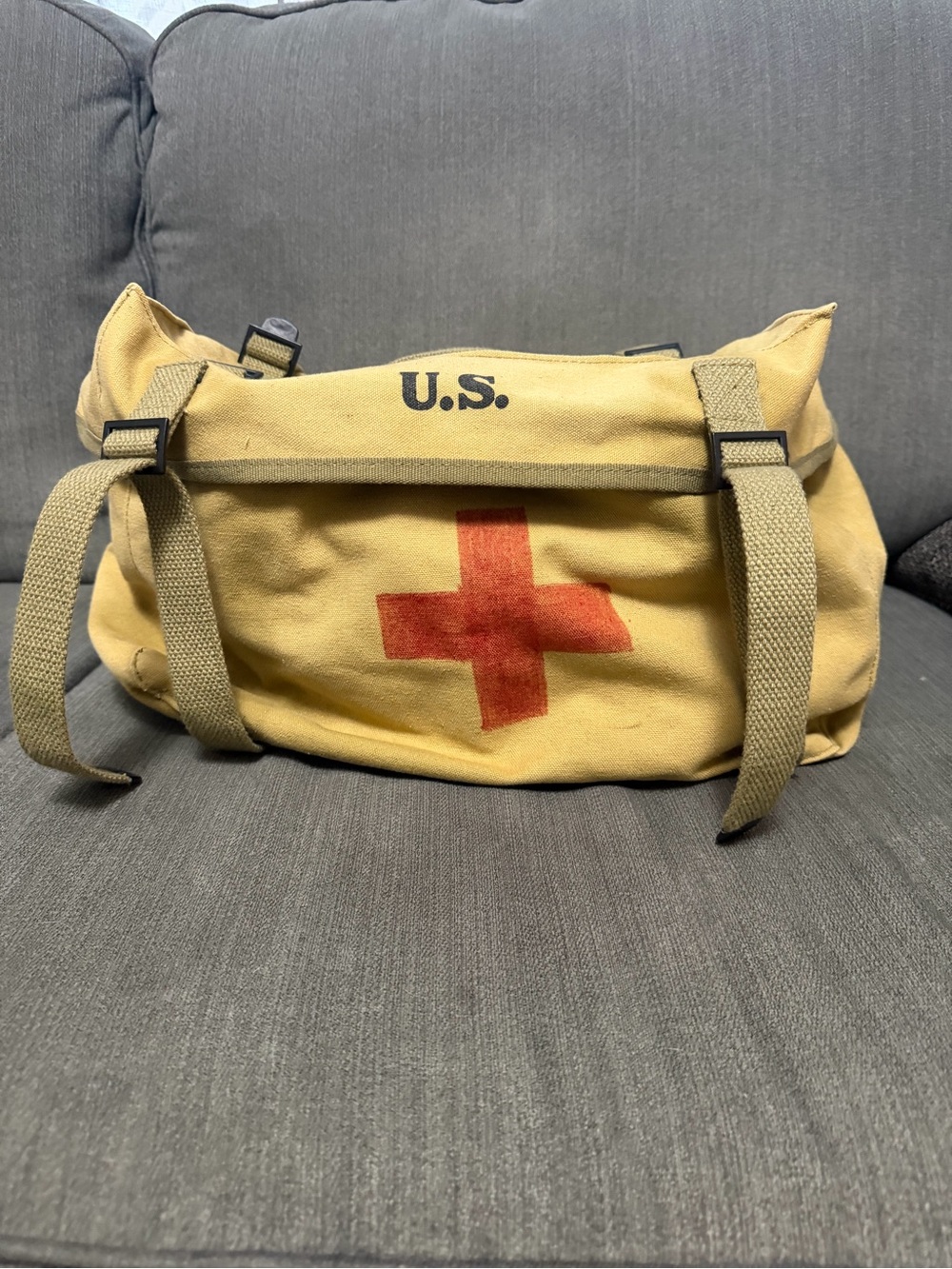 WWII US Army Medical Bag Red Cross Canvas SEMS 1944 Reproduction Reenactor